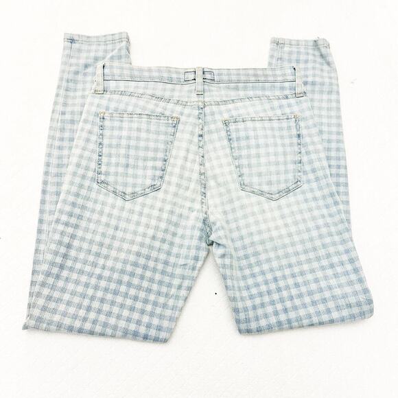 Current Elliott High Waist Stiletto Cropped Skinny Jeans Gingham Denim Size 26 - Picture 5 of 8
